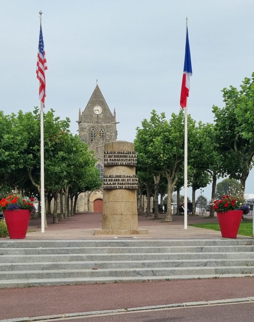 Saint-mere-Eglise 
on the road in Normandia